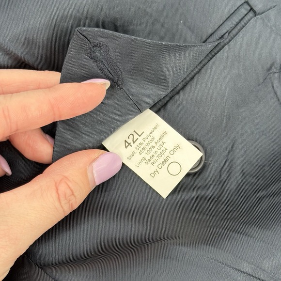 Orvis Blazer 42 Long Navy Blue Gold Buttons Sport Coat Made in USA Wool Blend - Picture 7 of 9